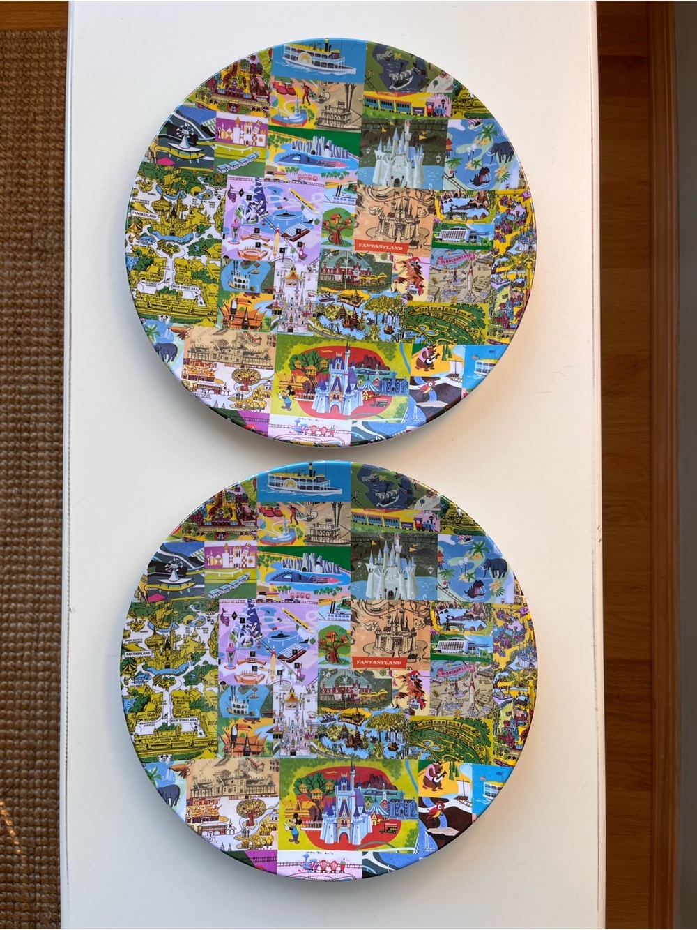 Disney Parks Retro Art Melamine Plates-set of two